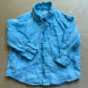 100% Linen Turquoise Children’s Place Long-Sleeved Shirt